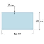 Funkenschutzplatte Glas für Kaminofen Rechteck 45 x 80 x 0,6 cm