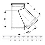 Ø 100 mm Schiedel ICS Rauchrohranschluss 45°