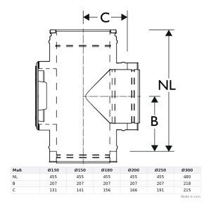 Ø 130 mm Schiedel ICS Rauchrohranschluss 90°...