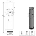 Pelletofenrohr Längenelement 50 cm - Ø 80 mm - mit Reinigungstür - Edelstahl
