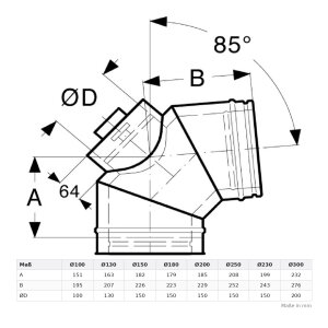 Ø 180 mm Schiedel ICS Bogen 85° mit...