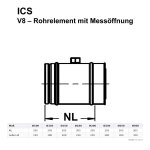 Ø 180 mm Schiedel ICS Rohrelement mit Messöffnung