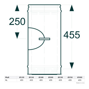 Ø 250 mm Schiedel ICS Rohrelement 500 mm mit...