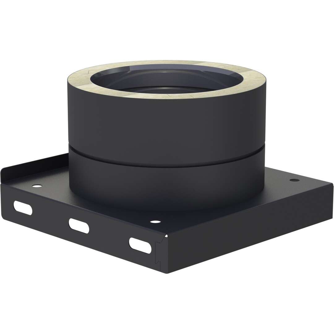 DW-Black Ø 130 mm Grundplatte mit Kondensatablauf unten