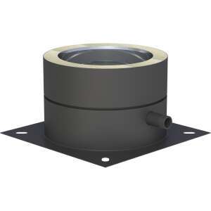 DW-Black &Oslash; 130 mm Grundplatte f&uuml;r Sockelmontage mit 1/2&quot; Nippel und Kondensatablauf seitlich