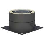 DW-Black Ø 130 mm Grundplatte für Sockelmontage mit 1/2" Nippel und Kondensatablauf seitlich