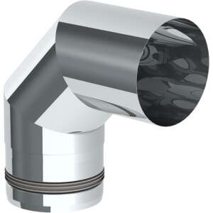 Pelletofenrohr 90&deg; Bogen dreiteilig - &Oslash; 80 mm - Edelstahl