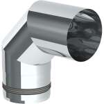 Pelletofenrohr 90° Bogen dreiteilig - Ø 80 mm - Edelstahl