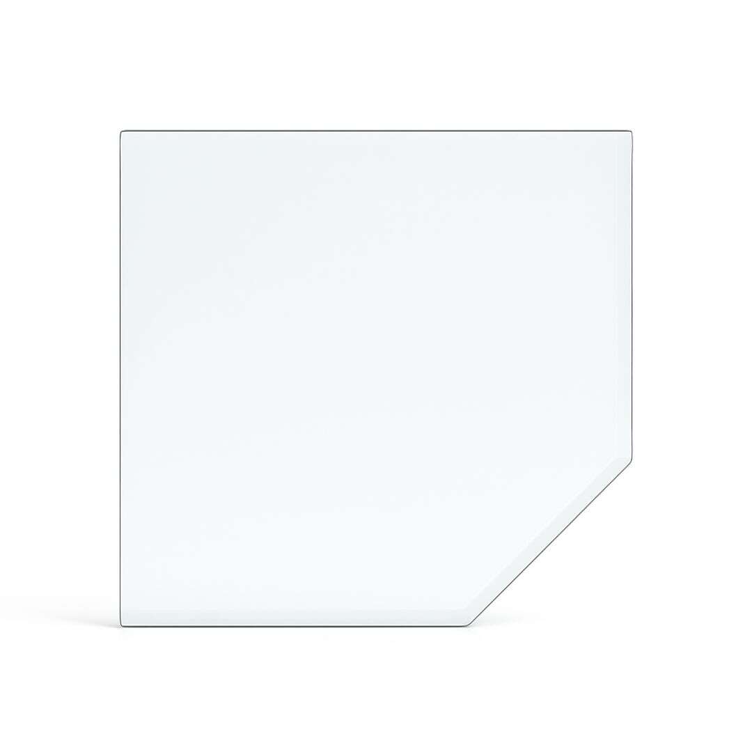 Funkenschutzplatte Glas für Kaminofen Fünfeck 100 x 100 x 0,6 cm