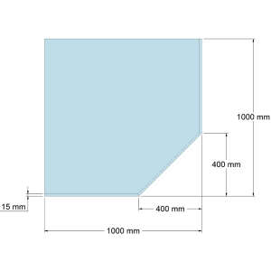 Funkenschutzplatte Glas f&uuml;r Kaminofen F&uuml;nfeck 100 x 100 x 0,6 cm