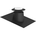 DW-Black Ø 130 mm Dachdurchführung 5 - 15° mit Elastomerrand schwarz und Wetterkragen