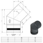 Pelletofenrohr 45° Bogen - Ø 80 mm - Edelstahl