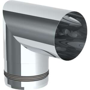 Pelletofenrohr 90&deg; Bogen zweiteilig - &Oslash; 80 mm - Edelstahl