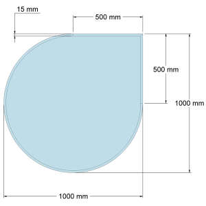 Funkenschutzplatte Glas f&uuml;r Kaminofen Tropfen 100 x 100 x 0,6 cm