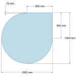 Funkenschutzplatte Glas für Kaminofen Tropfen 100 x 100 x 0,6 cm