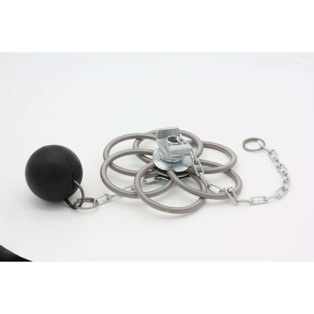 Federbürste mit gummierten Gewicht - Edelstahl - 130-230 mm - 0,7 kg