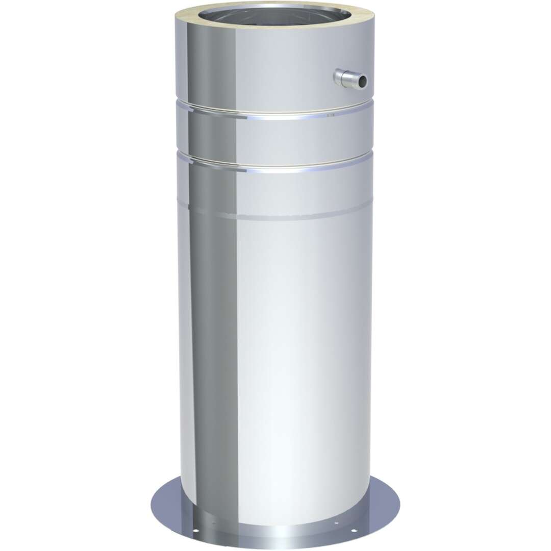 DW-FU Ø 80 mm Teleskopstütze 250-690 mm mit Teleskopkopf mit Kondensatablauf seitlich und 1/2“ Nippel