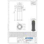 DW-FU Ø 80 mm Teleskopstütze 250-690 mm mit Teleskopkopf mit Kondensatablauf seitlich und 1/2“ Nippel