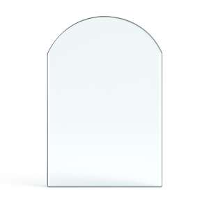 Funkenschutzplatte Glas f&uuml;r Kaminofen Rundbogen 80 x 80 x 0,8 cm