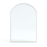 Funkenschutzplatte Glas für Kaminofen Rundbogen 80 x 80 x 0,8 cm