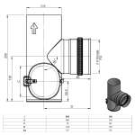 Pelletofenrohr T-Stück 90° - Ø 80 mm - mit Revisionsöffnung - Abgang Muffe - Edelstahl