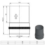 Pelletofenrohr Ofenanschlussstück - Ø 80 mm - mit Muffe - Edelstahl