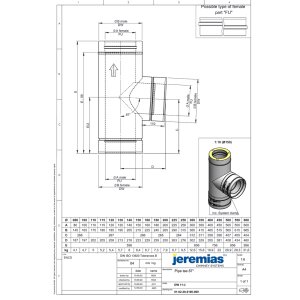DW-FU Ø 180 mm T-Anschluss 87° mit Wassernase