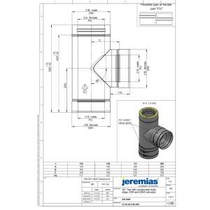 DW-FU &Oslash; 130 mm T-Anschluss 90&deg;, innen und au&szlig;en ausgehalst