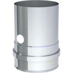 Pelletofenrohr Ofenanschlussstück - Ø 80 mm - mit Messstutzen und Muffe - Edelstahl