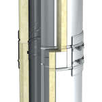 DW-FU Ø 80 mm Längenelement 1000 mm mit Doppelmuffe inkl. 2x Klemmband