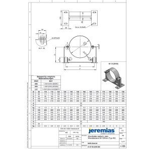 DW-FU Ø 160 mm Wandhalter statisch, 50 mm