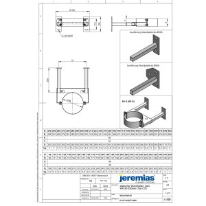 DW-FU Ø 250 mm Wandhalter statisch, verstellbar...