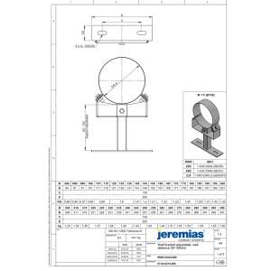DW-FU &Oslash; 80 mm Wandteil von DW22, f&uuml;r Wandhalter 50-150 mm, einstrebig