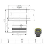 Pelletofenrohr Schornsteinanschlussstück - Ø 80 mm auf DW-ECO - Edelstahl