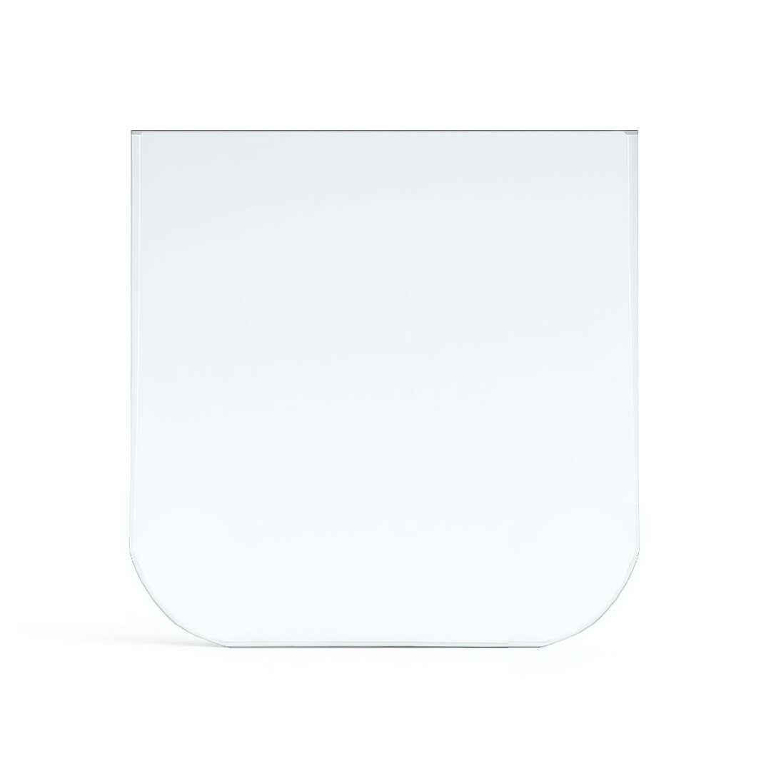 Funkenschutzplatte Glas für Kaminofen Segmentbogen abgerundet 40 x 70 x 0,6 cm