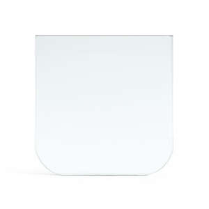 Funkenschutzplatte Glas f&uuml;r Kaminofen Segmentbogen abgerundet 40 x 70 x 0,6 cm