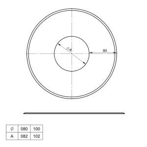 Pelletofenrohr Wandrosette geschlossen &Oslash; 80 mm - Edelstahl