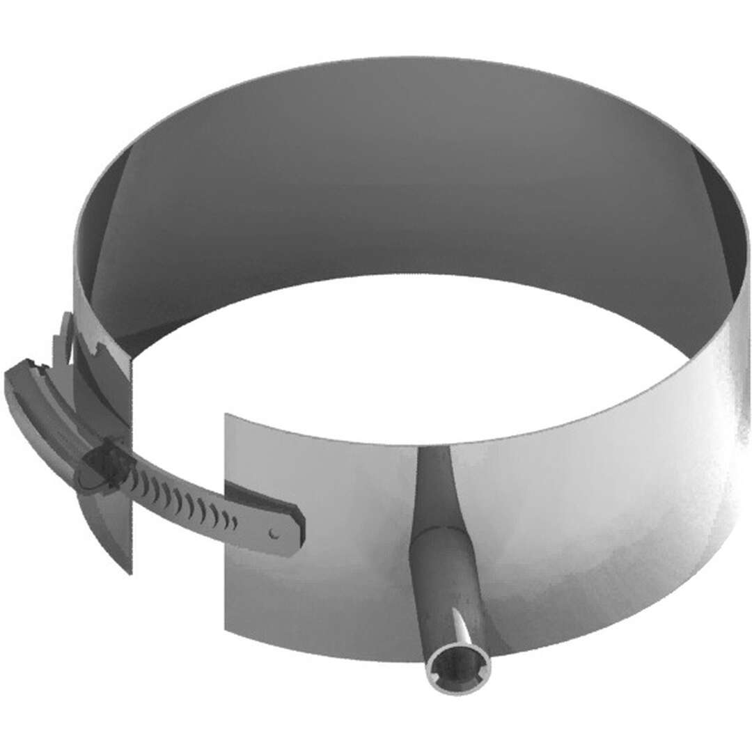 Pelletofenrohr Befestigungsschelle mit Gewindemuffe - Ø 80 mm - Edelstahl