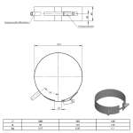 Pelletofenrohr Befestigungsschelle mit Gewindemuffe - Ø 80 mm - Edelstahl