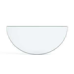 Funkenschutzplatte Glas f&uuml;r Kaminofen Halbkreis 45 x 70 x 0,6 cm