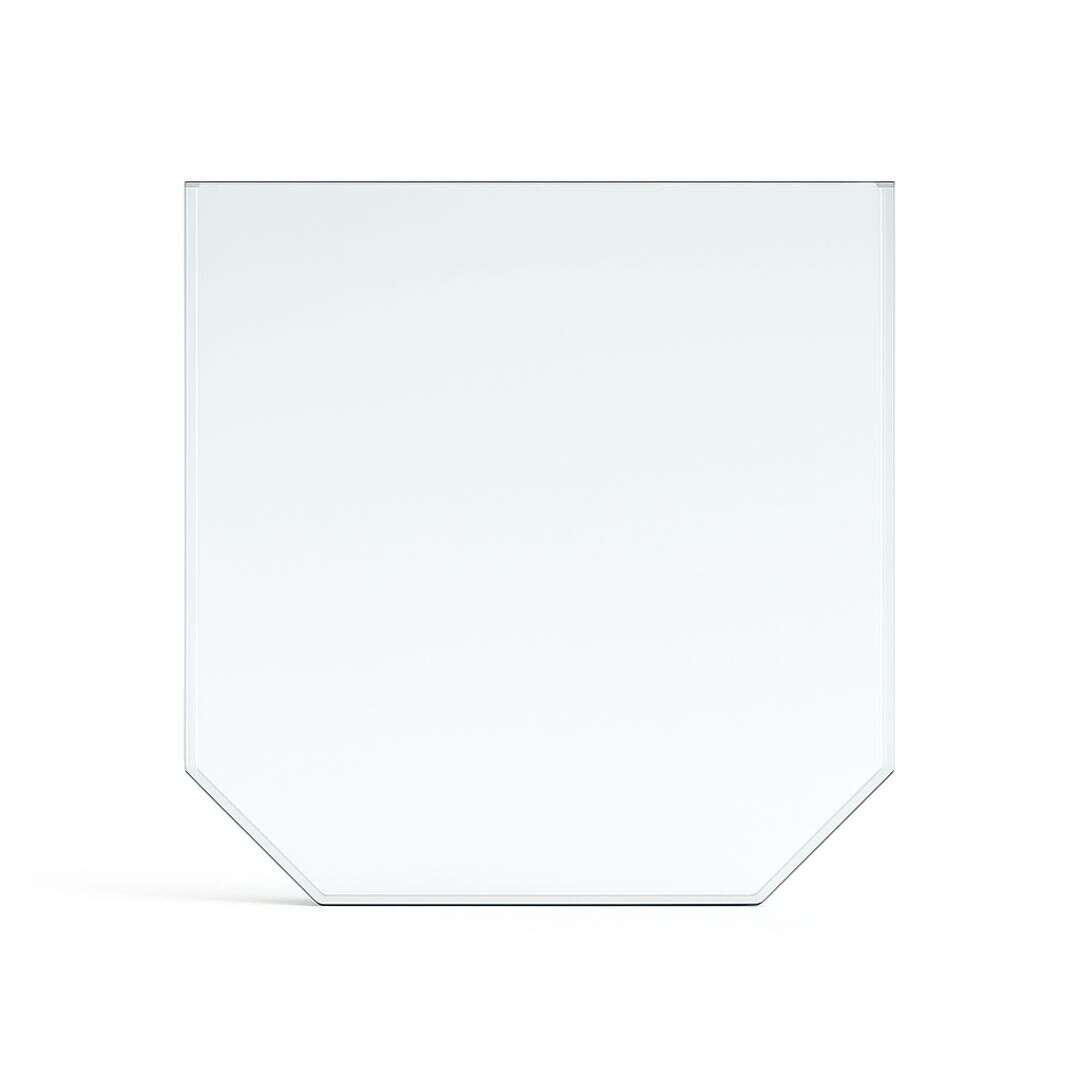 Funkenschutzplatte Glas für Kaminofen Sechseck 100 x 50 x 0,6 cm