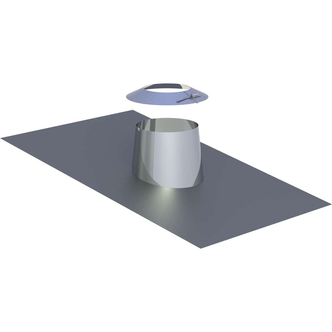 DW-FU Ø 80 mm Dachdurchführung 5-15° mit Bleirand und Wetterkragen, Konus 150 mm