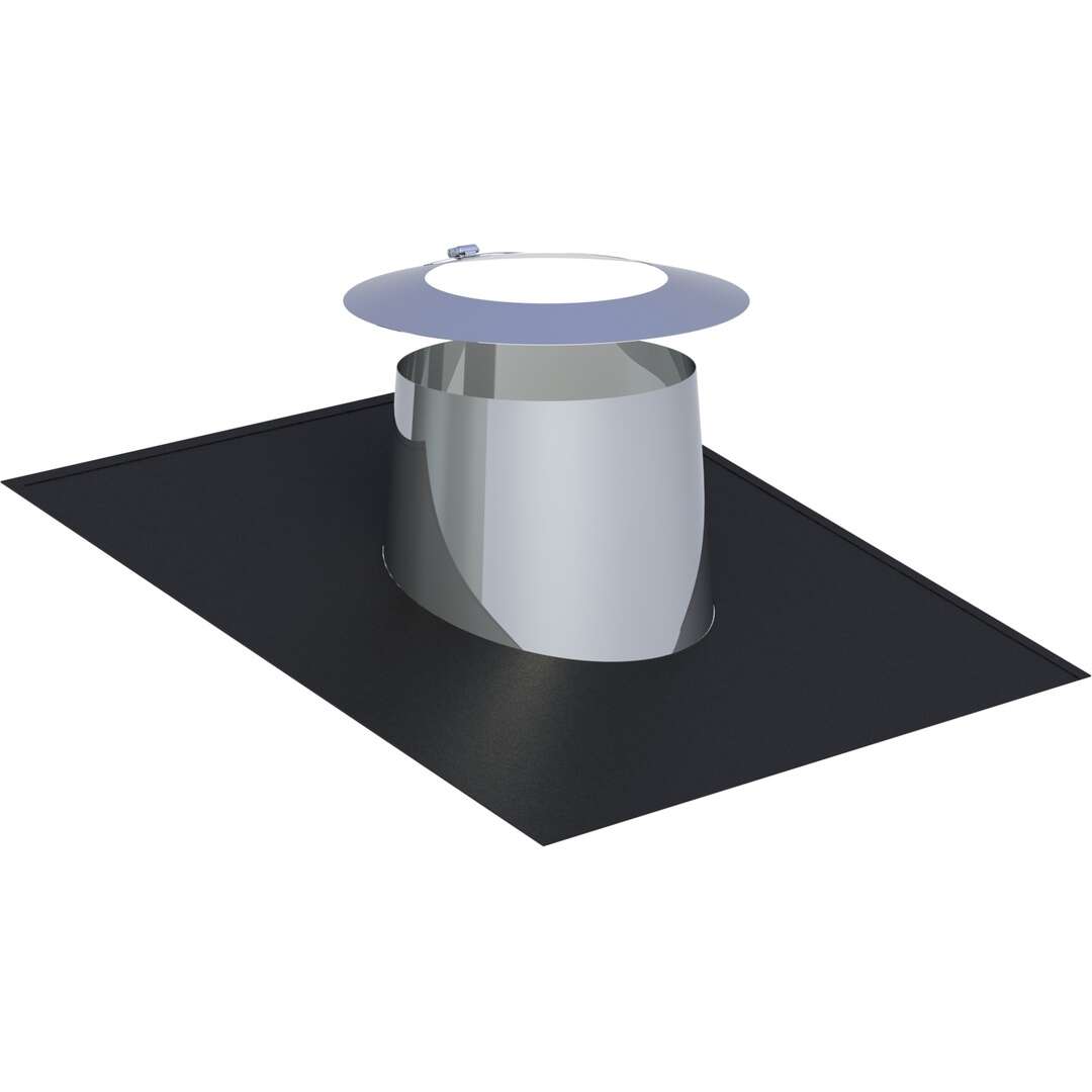 DW-FU Ø 80 mm Dachdurchführung 5-15° mit Elastomerrand schwarz und Wetterkragen