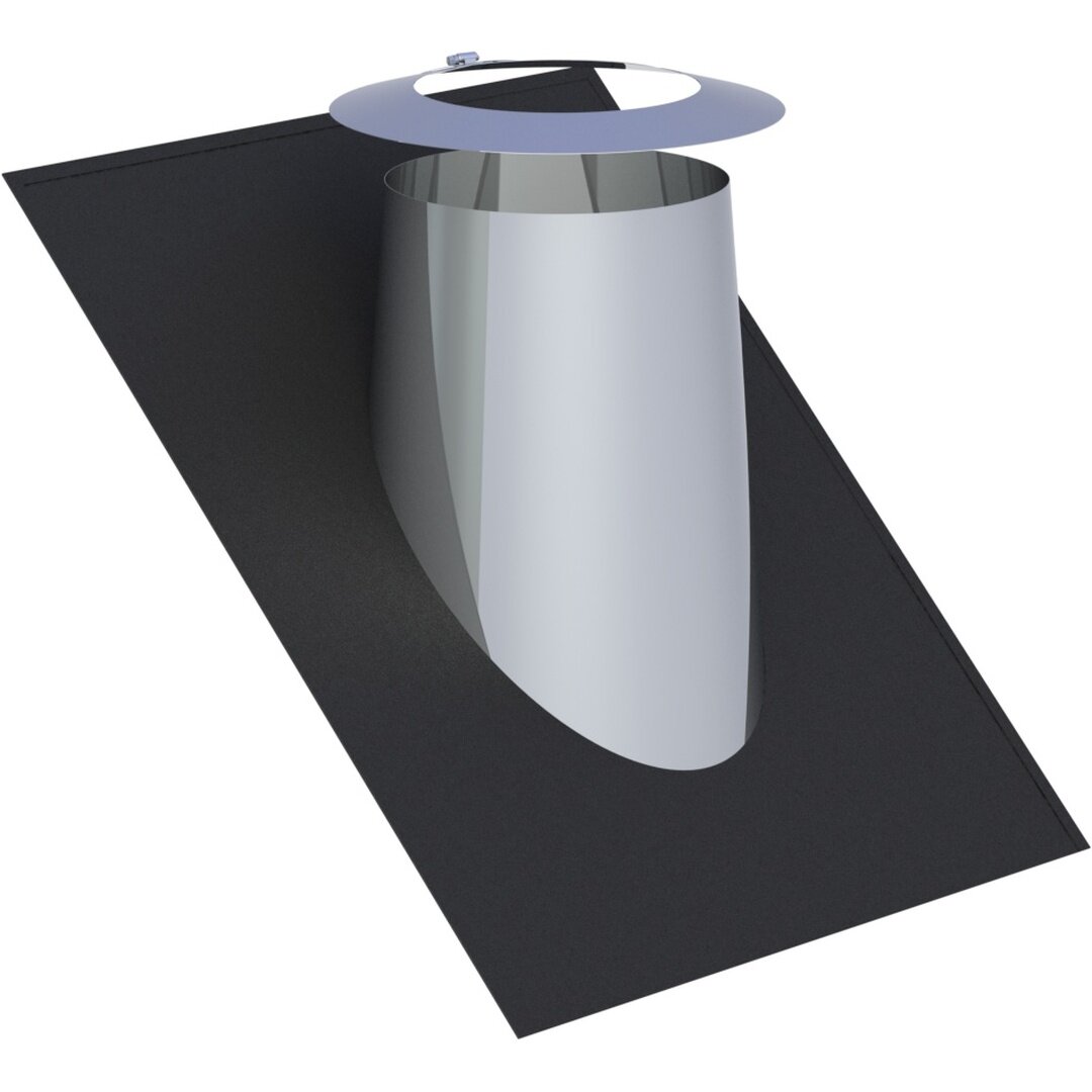 DW-FU Ø 160 mm Dachdurchführung 36-45° mit Elastomerrand schwarz und Wetterkragen