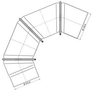 &Oslash; 120 mm Ofenrohr Multibogen - schwarz