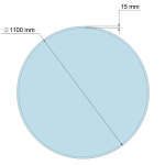 Funkenschutzplatte Glas für Kaminofen Kreis 110 x 110 x 0,8 cm