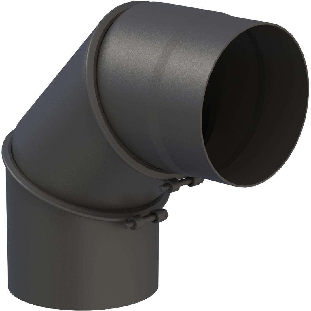 Ø 120 mm Ofenrohr Bogen drehbar 0-90° - schwarz