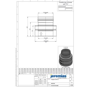 DW-FU Ø 600 mm Übergang DW-FU/EW-FU mit Muffe