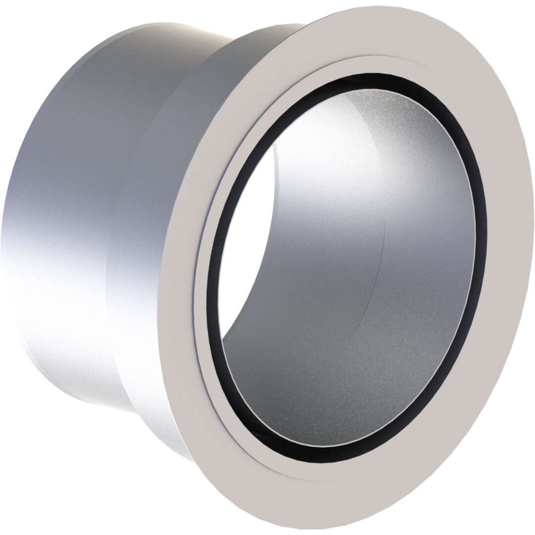 DW-FU Ø 100 auf 80 mm Anschlussstutzen mit integriertem Wandfutter