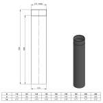 Ø 120 mm Ofenrohr 75 cm - schwarz